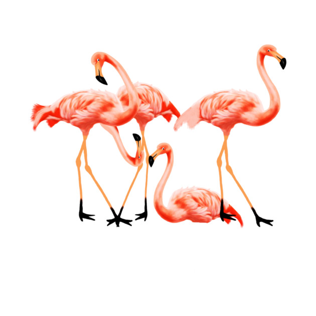 Flamingo Flock, Love Flamingos Tropical Birds by logiamerch