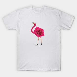 Flamingo with Rose Body, Love Flamingos T-Shirt