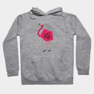 Flamingo with Rose Body, Love Flamingos Hoodie