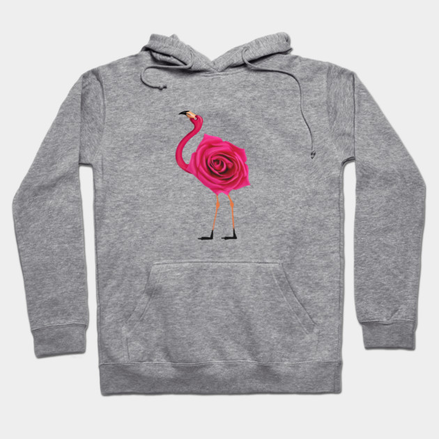 Flamingo with Rose Body, Love Flamingos Hoodie by logiamerch