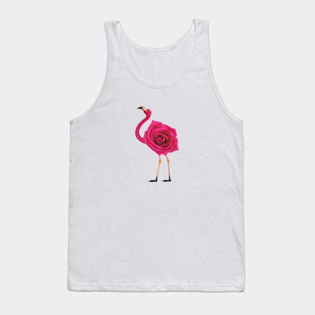 Flamingo with Rose Body, Love Flamingos Tank Top by logiamerch