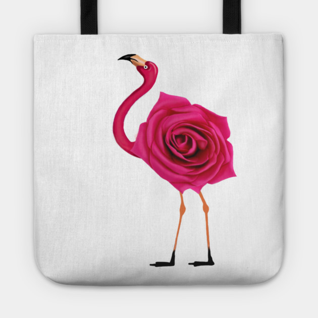 Flamingo with Rose Body, Love Flamingos Tote by logiamerch