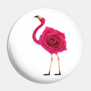 Flamingo with Rose Body, Love Flamingos Pin