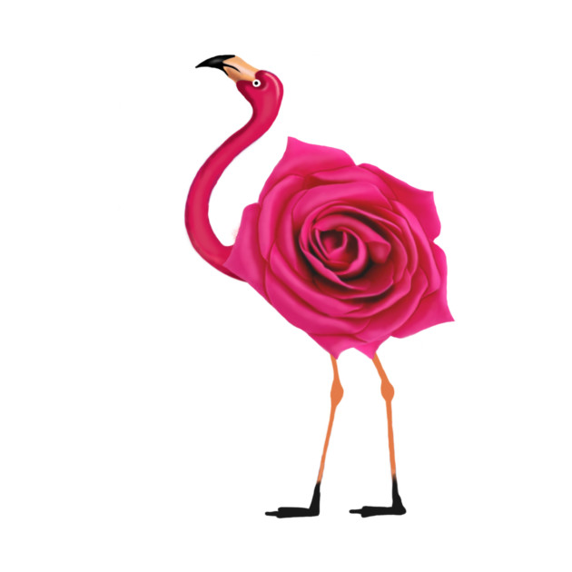 Flamingo with Rose Body, Love Flamingos by logiamerch