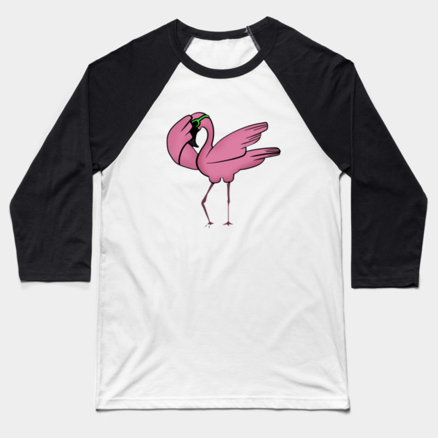 Funny Flamingo Dab Dabbing Dancing, Love Flamingos Baseball T-Shirt by logiamerch
