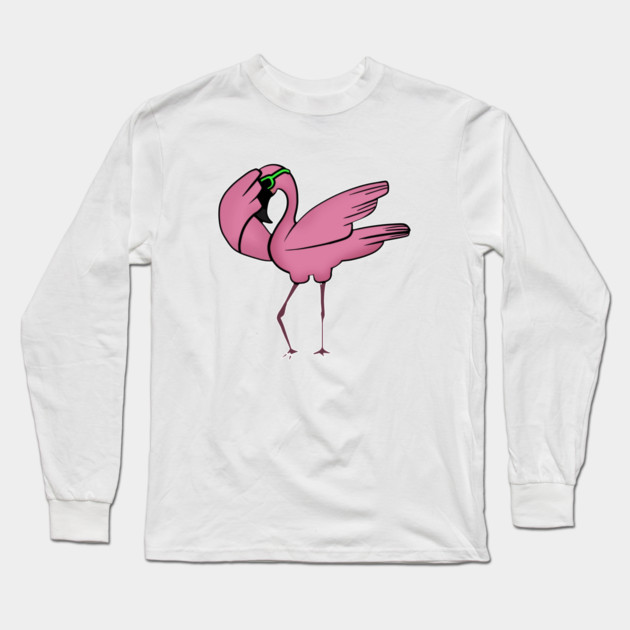 Funny Flamingo Dab Dabbing Dancing, Love Flamingos Long Sleeve T-Shirt by logiamerch