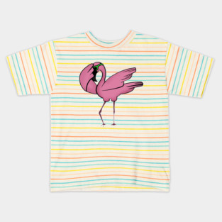 Funny Flamingo Dab Dabbing Dancing, Love Flamingos Kids T-Shirt