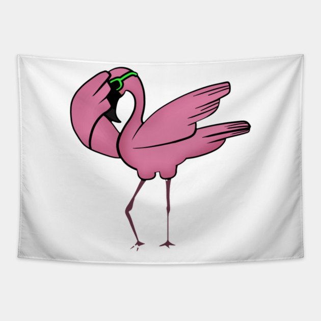 Funny Flamingo Dab Dabbing Dancing, Love Flamingos Tapestry by logiamerch