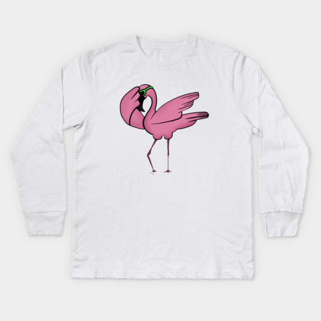 Funny Flamingo Dab Dabbing Dancing, Love Flamingos Kids Long Sleeve T-Shirt by logiamerch