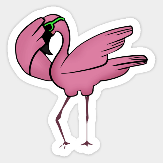 Funny Flamingo Dab Dabbing Dancing, Love Flamingos Sticker by logiamerch