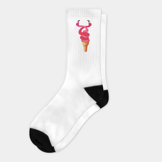 Tropical Floral Icecream, Love Flamingos Socks by logiamerch