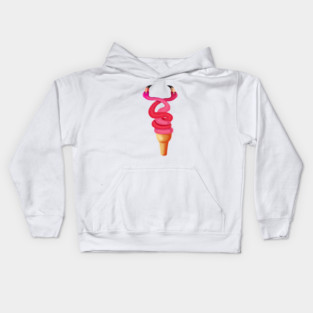 Tropical Floral Icecream, Love Flamingos Kids Hoodie