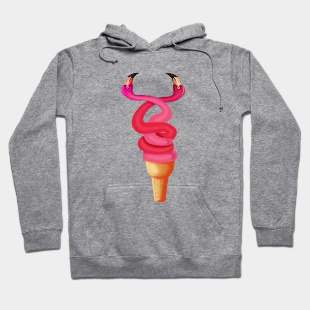 Tropical Floral Icecream, Love Flamingos Hoodie by logiamerch