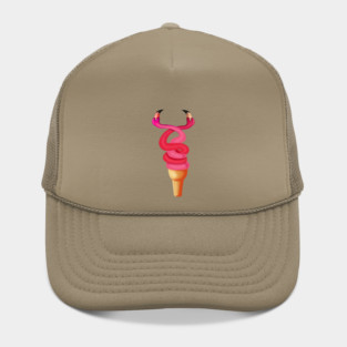 Tropical Floral Icecream, Love Flamingos Hat