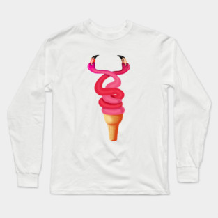 Tropical Floral Icecream, Love Flamingos Long Sleeve T-Shirt