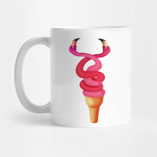 Tropical Floral Icecream, Love Flamingos Mug