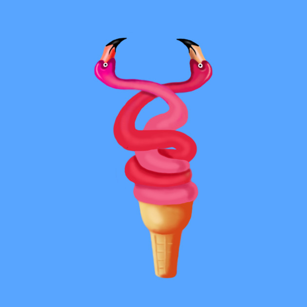 Tropical Floral Icecream, Love Flamingos by logiamerch