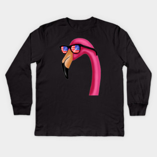 Flamingo USA America Miami, Love Flamingos Tropical Kids Long Sleeve T-Shirt