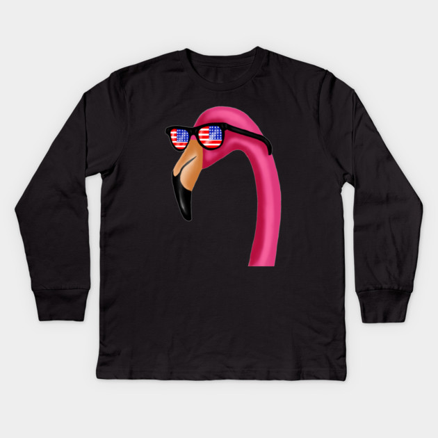 Flamingo USA America Miami, Love Flamingos Tropical Kids Long Sleeve T-Shirt by logiamerch