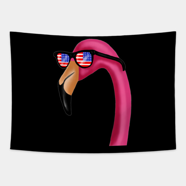 Flamingo USA America Miami, Love Flamingos Tropical Tapestry by logiamerch