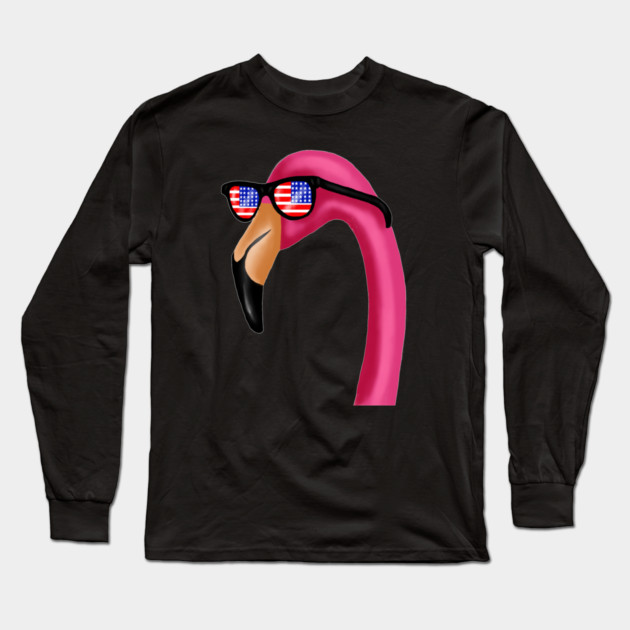 Flamingo USA America Miami, Love Flamingos Tropical Long Sleeve T-Shirt by logiamerch