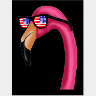 Flamingo USA America Miami, Love Flamingos Tropical Posters and Art