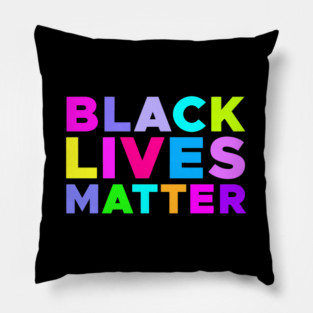 Black Lives Matter Neon Design Pillow