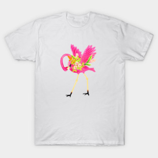 Flamingo Floral Tropical Flowers, Love Flamingos T-Shirt