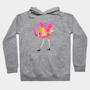 Flamingo Floral Tropical Flowers, Love Flamingos Hoodie