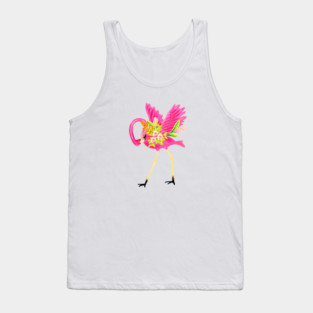 Flamingo Floral Tropical Flowers, Love Flamingos Tank Top