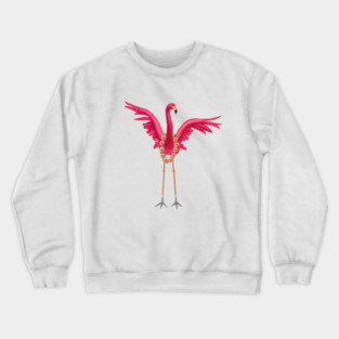 Flamingo Floral Roses Tropical, Love Flamingos Crewneck Sweatshirt