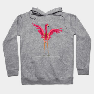 Flamingo Floral Roses Tropical, Love Flamingos Hoodie