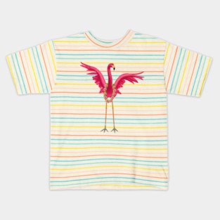 Flamingo Floral Roses Tropical, Love Flamingos Kids T-Shirt