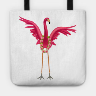 Flamingo Floral Roses Tropical, Love Flamingos Tote