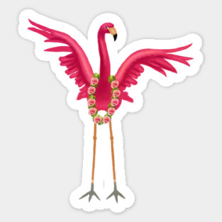 Flamingo Floral Roses Tropical, Love Flamingos Magnet