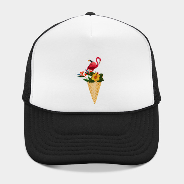 Flamingo Tropical Floral Icecream, Love Flamingos by logiamerch