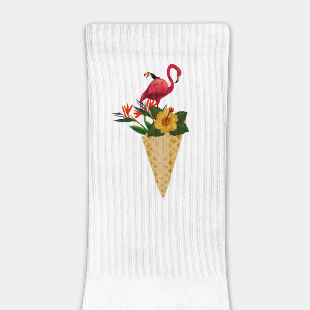 Flamingo Tropical Floral Icecream, Love Flamingos by logiamerch
