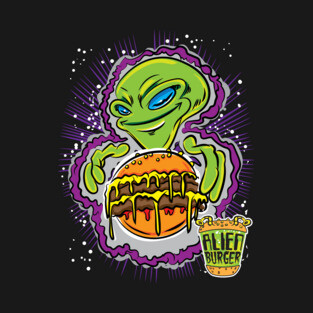 Alien Burger Invasion Double Cheese T-Shirt