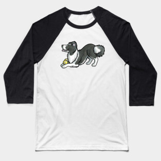 Border collie with tennis balls Baseball T-Shirt