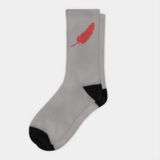 Red Parrot Feather Socks