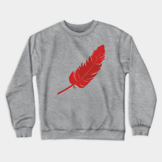 Red Parrot Feather Crewneck Sweatshirt by einsteinparrot