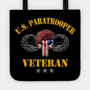 US Paratrooper Army Veteran Airborne Division Veterans Day Gift Tote