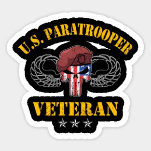 US Paratrooper Army Veteran Airborne Division Veterans Day Gift Sticker