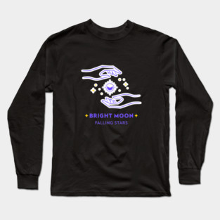 Bright Moon Falling Stars Long Sleeve T-Shirt