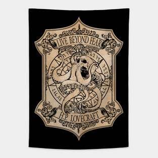 H.P. Lovecraft Label Tapestry