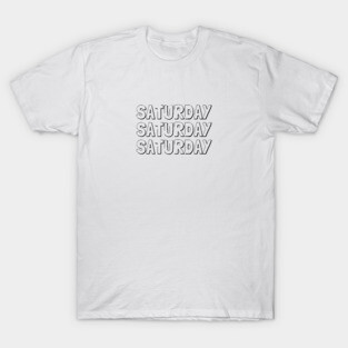 SATURDAY SATURDAY SATURDAY Minimalist Black Typography T-Shirt