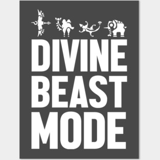 Divine Beast Mode (white) Posters and Art