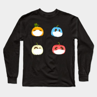 halloween quarantine pumpkin with mask Long Sleeve T-Shirt