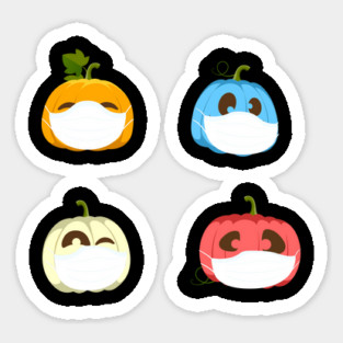halloween quarantine pumpkin with mask Sticker