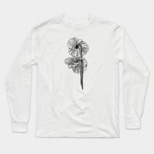 Hand Drawn Poppy Flower Long Sleeve T-Shirt